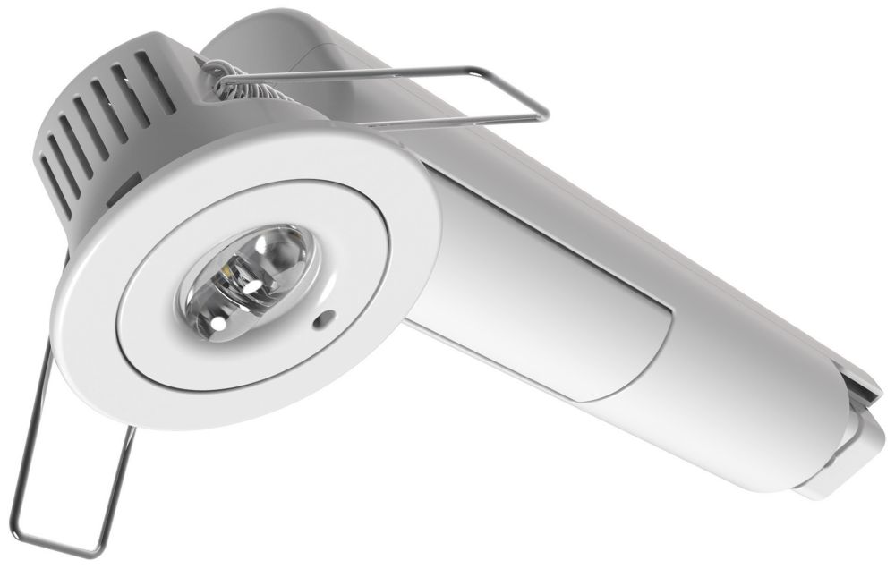 Image of Luceco Tempus Fixed Recessed Non-Maintained Emergency LED Downlight for Open Areas White 1W 120lm 50mm 