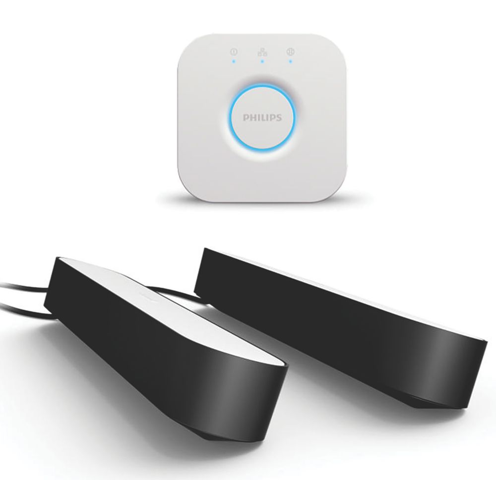 Image of Philips Hue Play LED Ambiance Smart Light Bar & Bridge Kit Black 13.2W 500lm 3 Pieces 