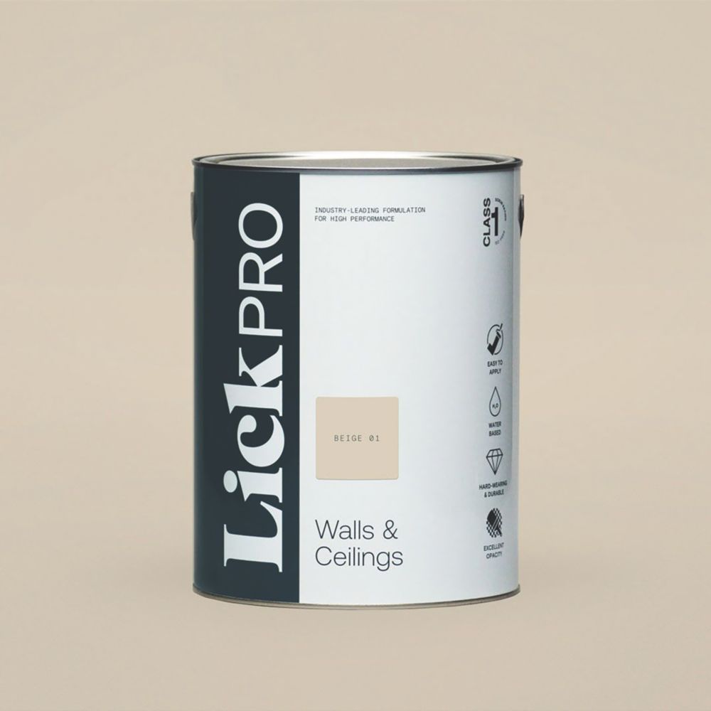Image of LickPro Matt Beige 01 Emulsion Paint 5Ltr 