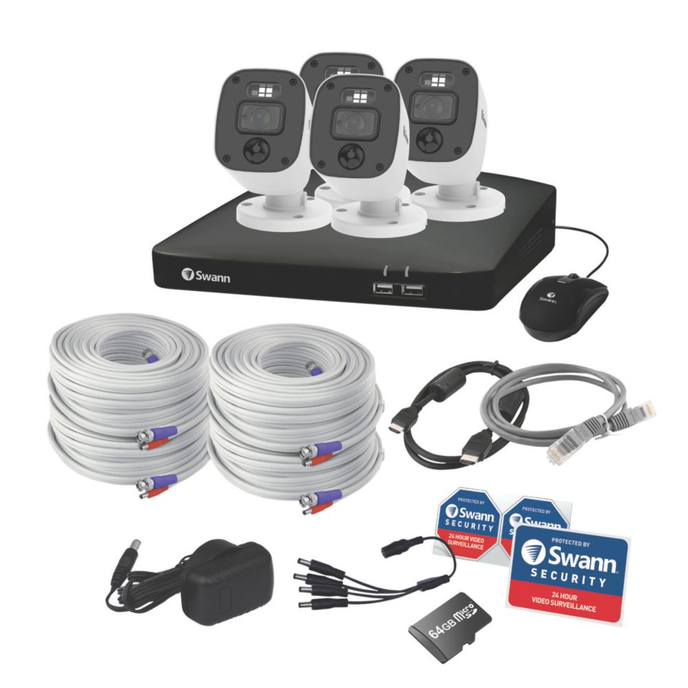 Image of Swann Enforcer SWDVK-846804MQB-EU 1TB HDDGB 8-Channel 1080p DVR CCTV Kit & 4 Indoor & Outdoor Cameras 