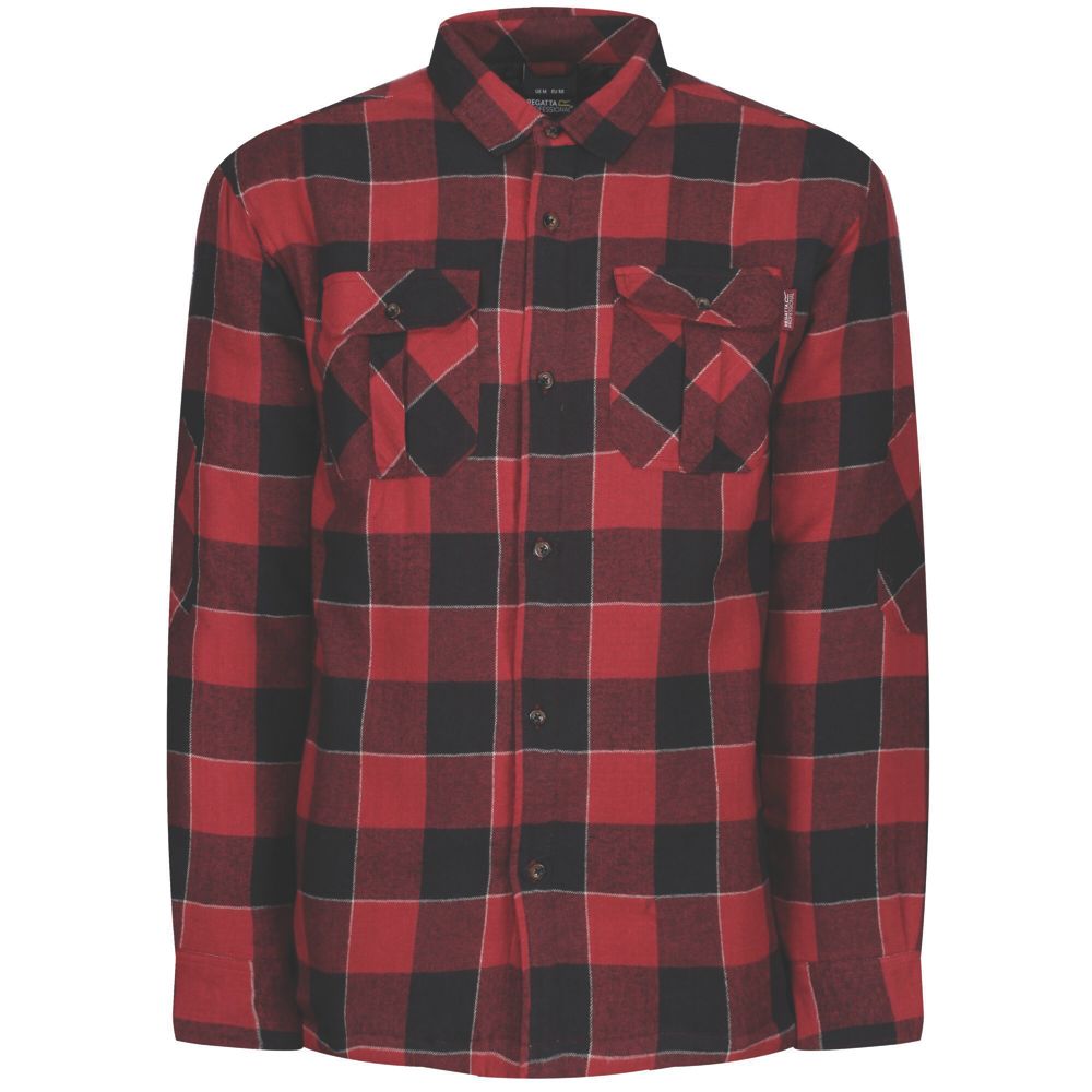Image of Regatta Shelford Padded Shirt Shirt Red Check Small 40" Chest 