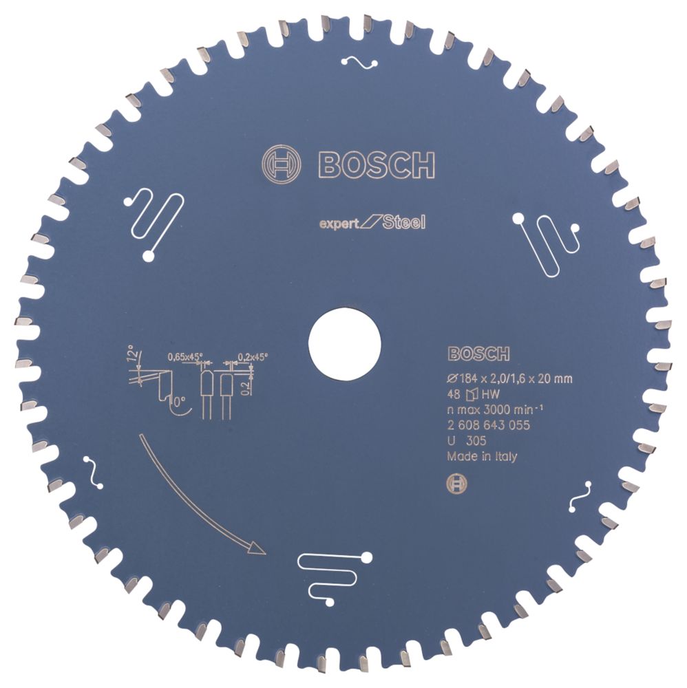 Image of Bosch Expert Steel Circular Saw Blade 184mm x 20mm 48T 
