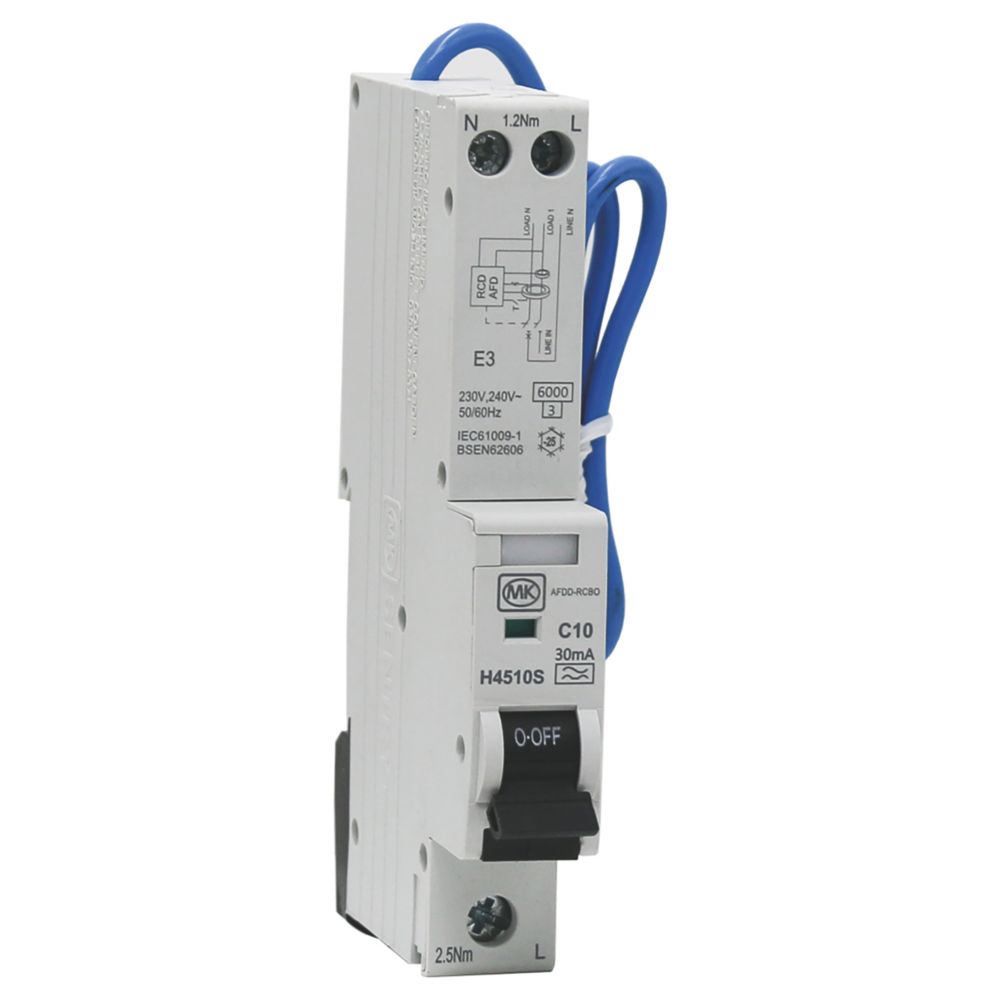 Image of MK Sentry 10A 30mA 1+N Type C AFDD with RCBO 