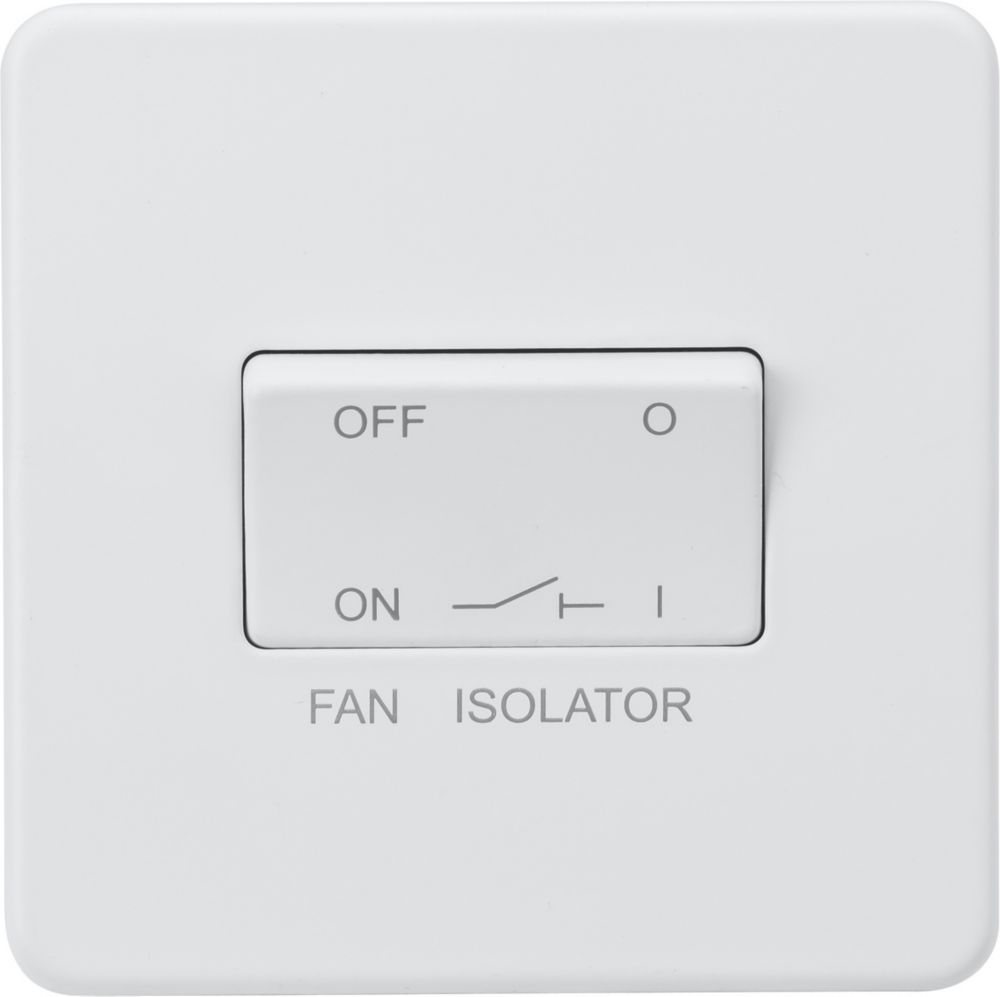 Image of Knightsbridge 10AX 1-Gang TP Fan Isolator Switch Matt White 