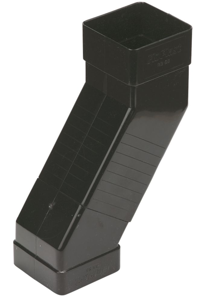 Image of FloPlast Square Line Square 25-65mm Adjustable Offset Bend Black 65mm 