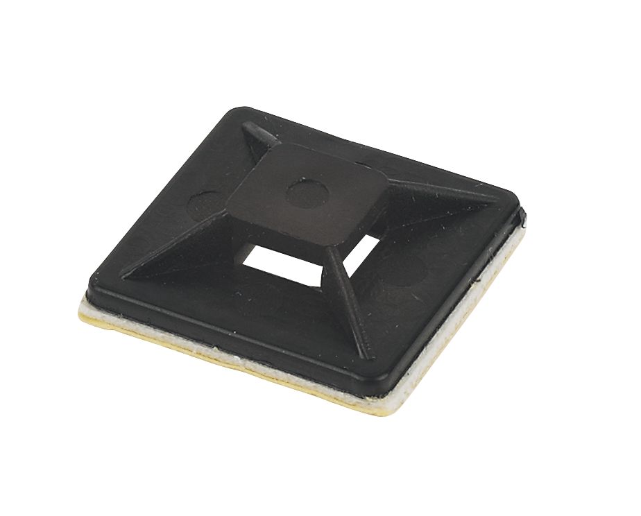 Image of Cable Tie Base Black 25mm x 25mm 100 Pack 