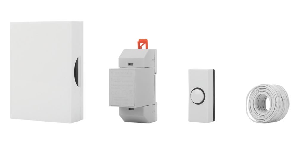 Image of Byron 720K Wired Wall-Mounted Doorbell Kit with Transformer White 