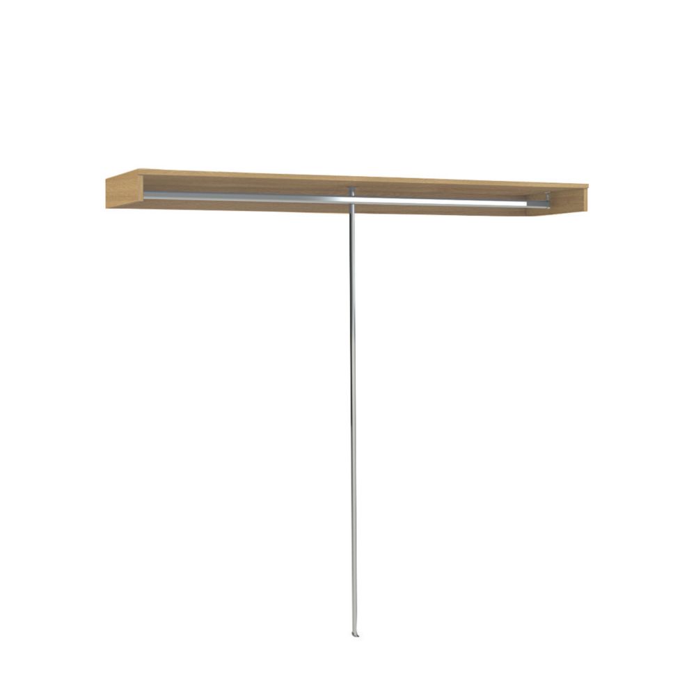 Image of Spacepro Interior Unit Shelf with Hanger Bar Oak 2700mm x 110mm 