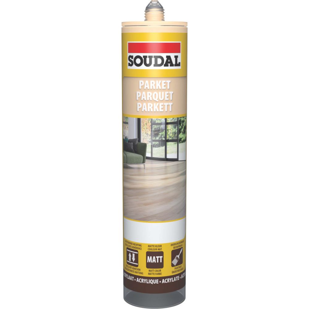 Image of Soudal Parquet & Timber Sealant & Filler Beech 290ml 