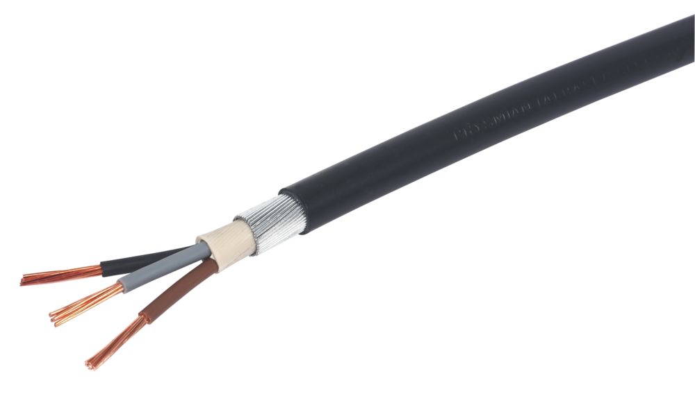 Image of Prysmian 6943X Black 3-Core 6mmÂ² Armoured Cable 25m Coil 