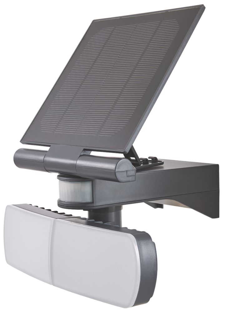 Image of LAP Outdoor LED Solar Floodlight With PIR Sensor Grey 2 x 500lm 