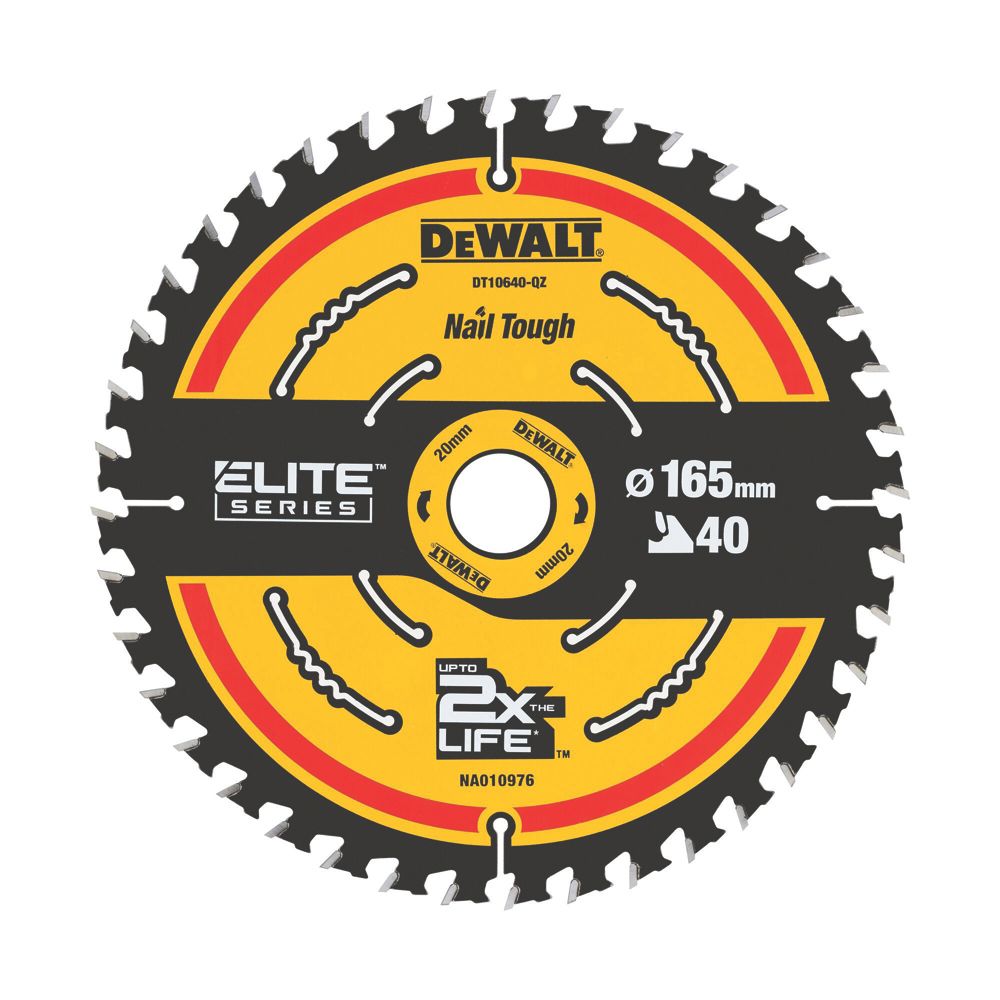 Image of DeWalt Wood Extreme 2nd Fix Circular Saw Blade 165mm x 20mm 40T 