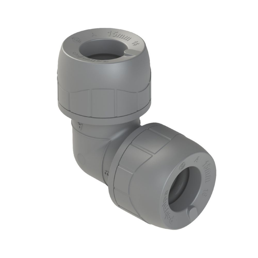 Image of PolyPlumb Plastic Push-Fit Equal 90Â° Elbow 15mm 