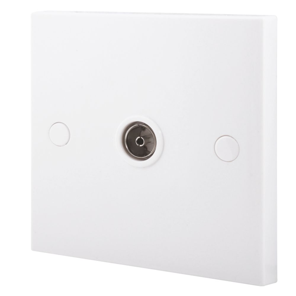 Image of British General 900 Series 1-Gang Female Coaxial TV Socket White 