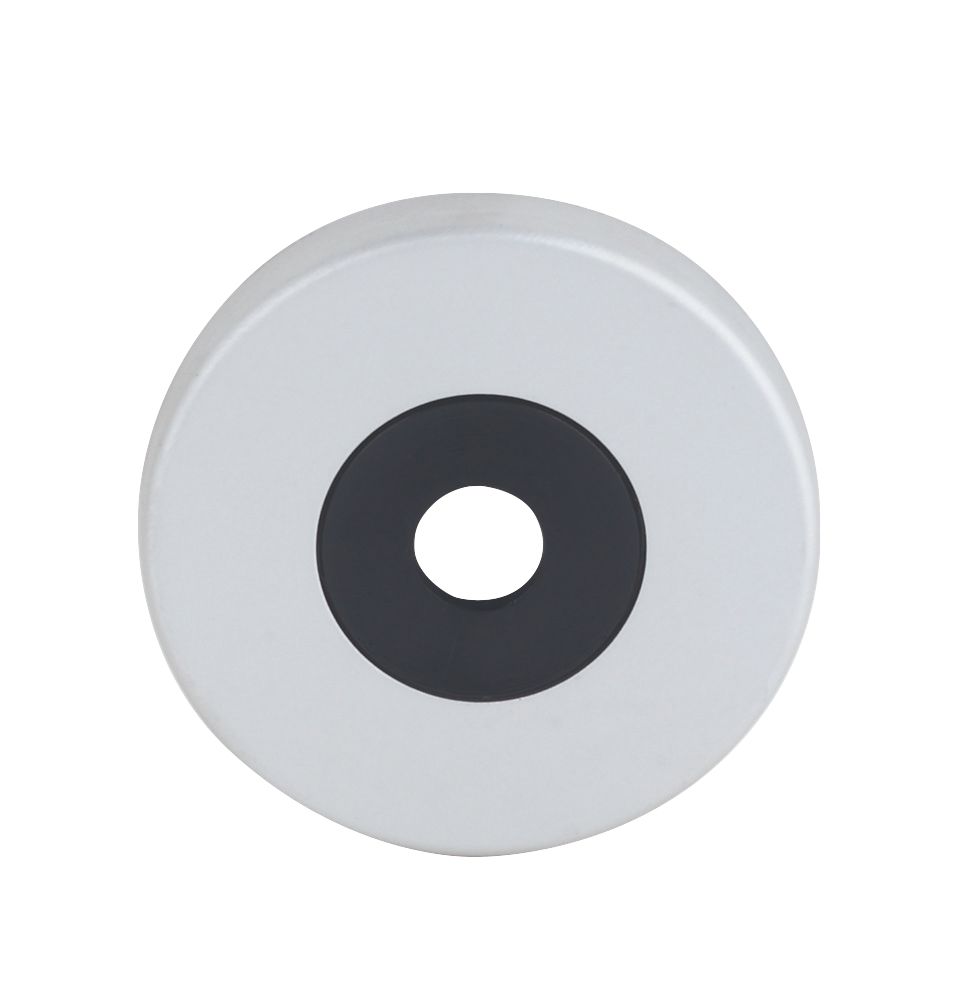 Image of Smith & Locke Fire Rated Pull Handle Roses Satin Aluminium 50mm 2 Pack 