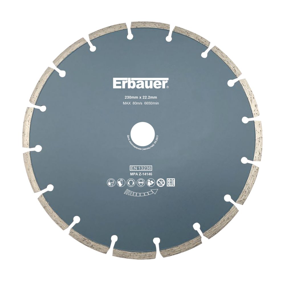 Image of Erbauer Masonry Segmented Diamond Cutting Blade 230mm x 22.2mm 