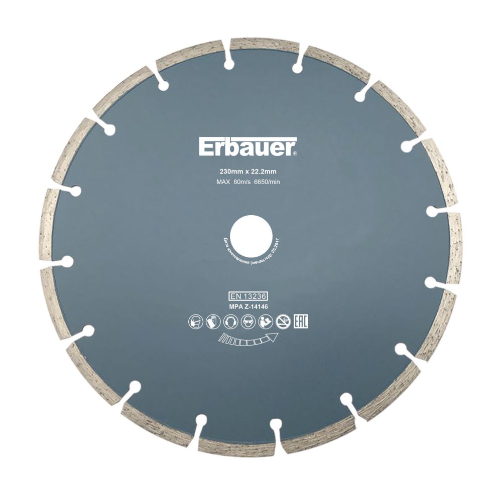 Image of Erbauer Masonry Segmented Diamond Cutting Blade 230mm x 22.2mm 