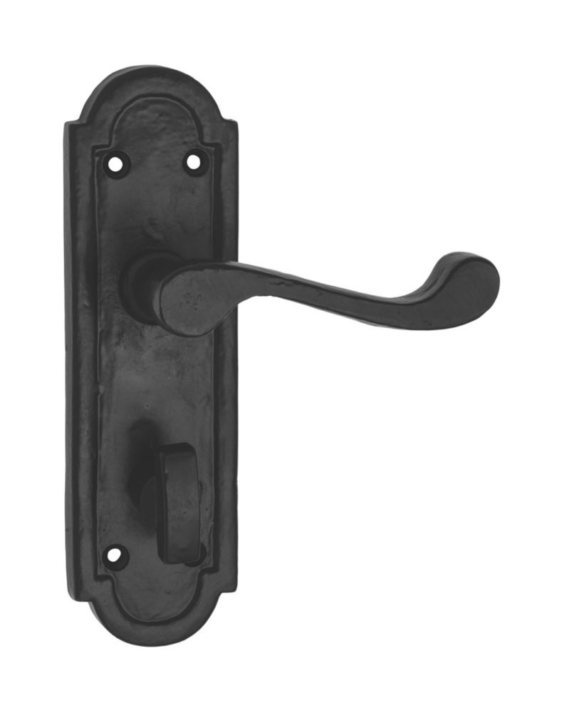 Image of Turnberry LoB Bathroom Door Handles Pair Black 