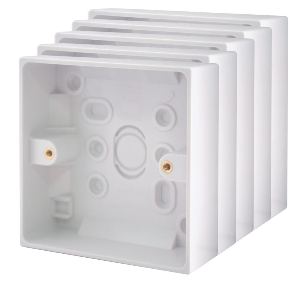Image of British General 900 Series 1-Gang Surface Pattress Back Box 27mm 5 Pack 