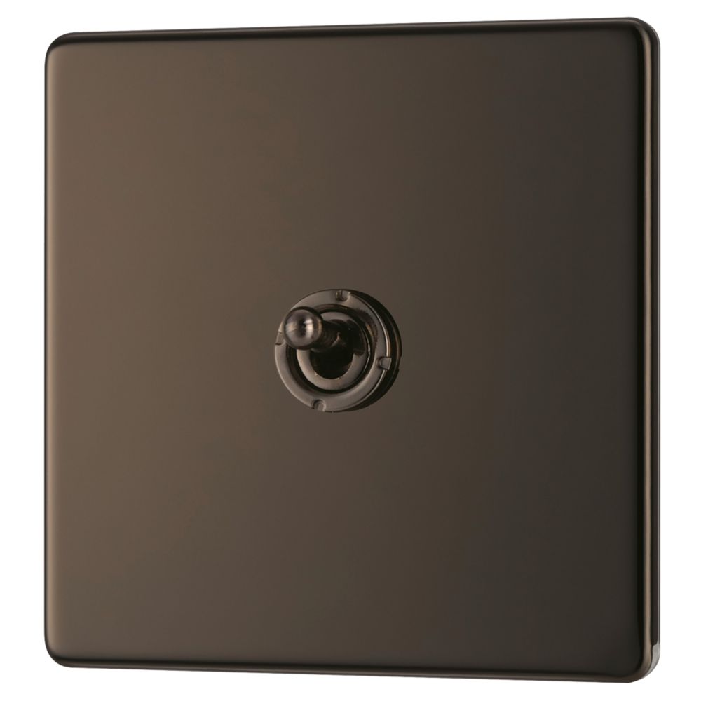 Image of LAP 20A 16AX 1-Gang 2-Way Toggle Switch Black Nickel 