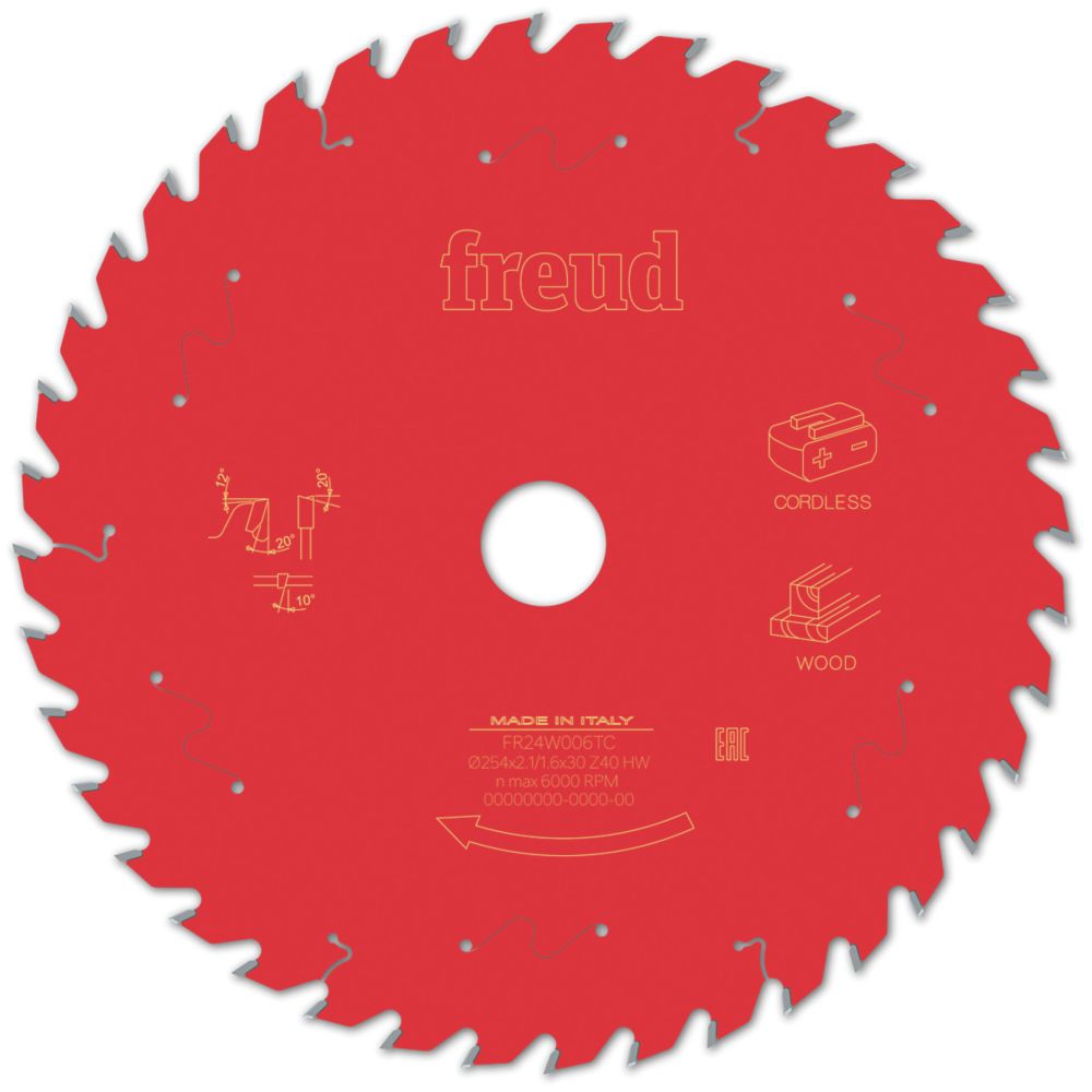 Image of Freud F03FS10073 Wood/Chipboard/MDF Circular Saw Blade 254mm x 30mm 40T 