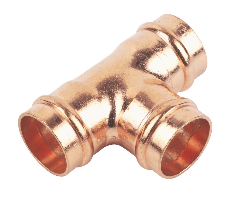 Image of Flomasta Solder Ring Equal Tees 15mm 10 Pack 