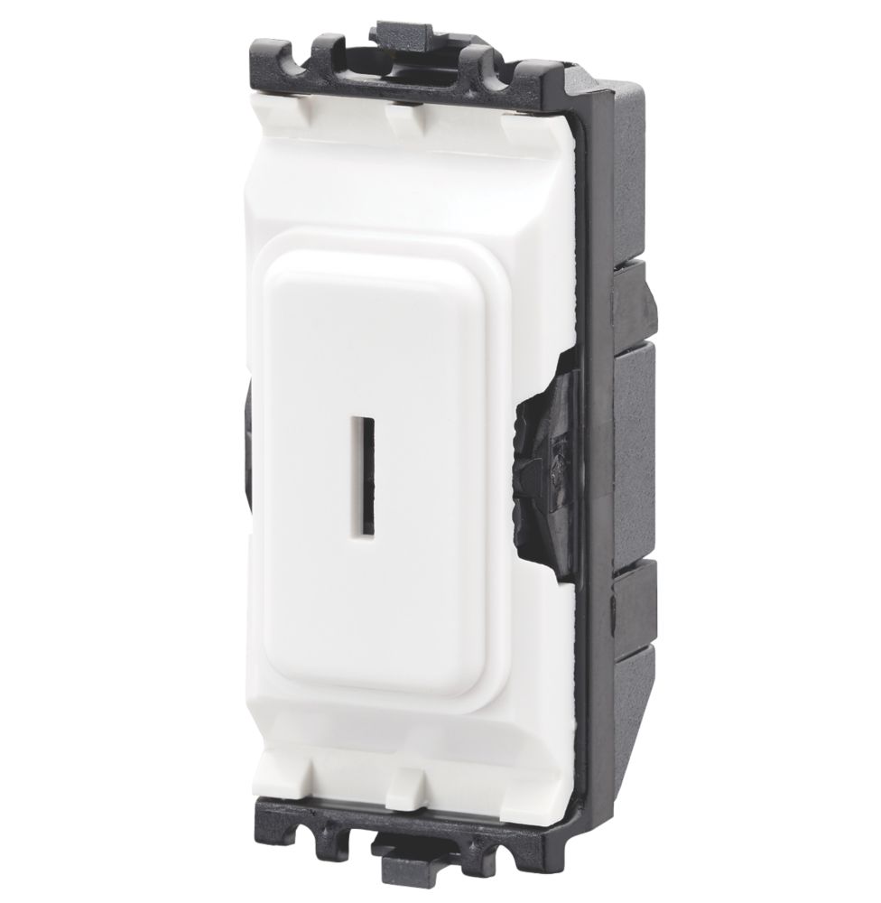 Image of MK Grid Plus 20A Grid DP Key Switch White with Colour-Matched Inserts 