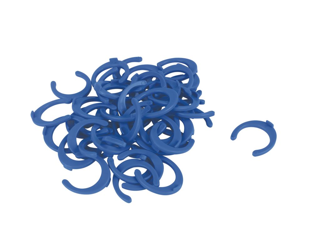 Image of FloPlast FloFit+ Collet Clips Blue 15mm 50 Pack 