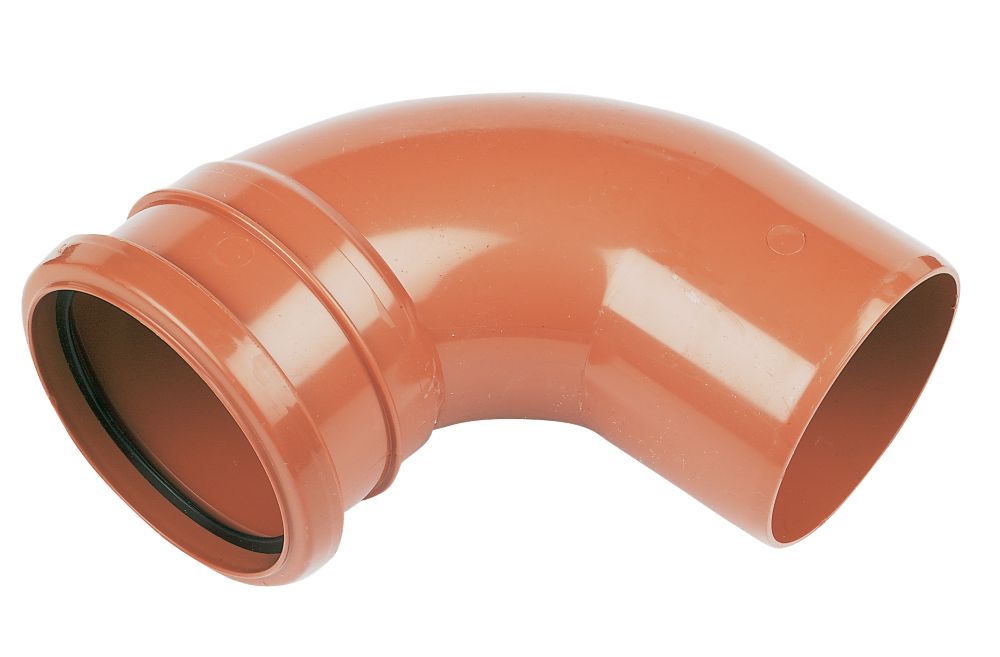 Image of FloPlast Push-Fit 87.5Â° Single Socket Bend 110mm 