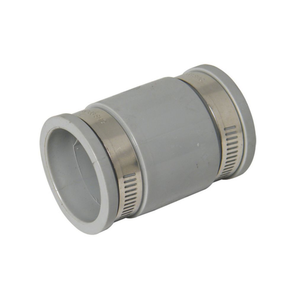 Image of FloPlast WF08 Flexi Waste Straight Coupling Grey 38-45mm x 