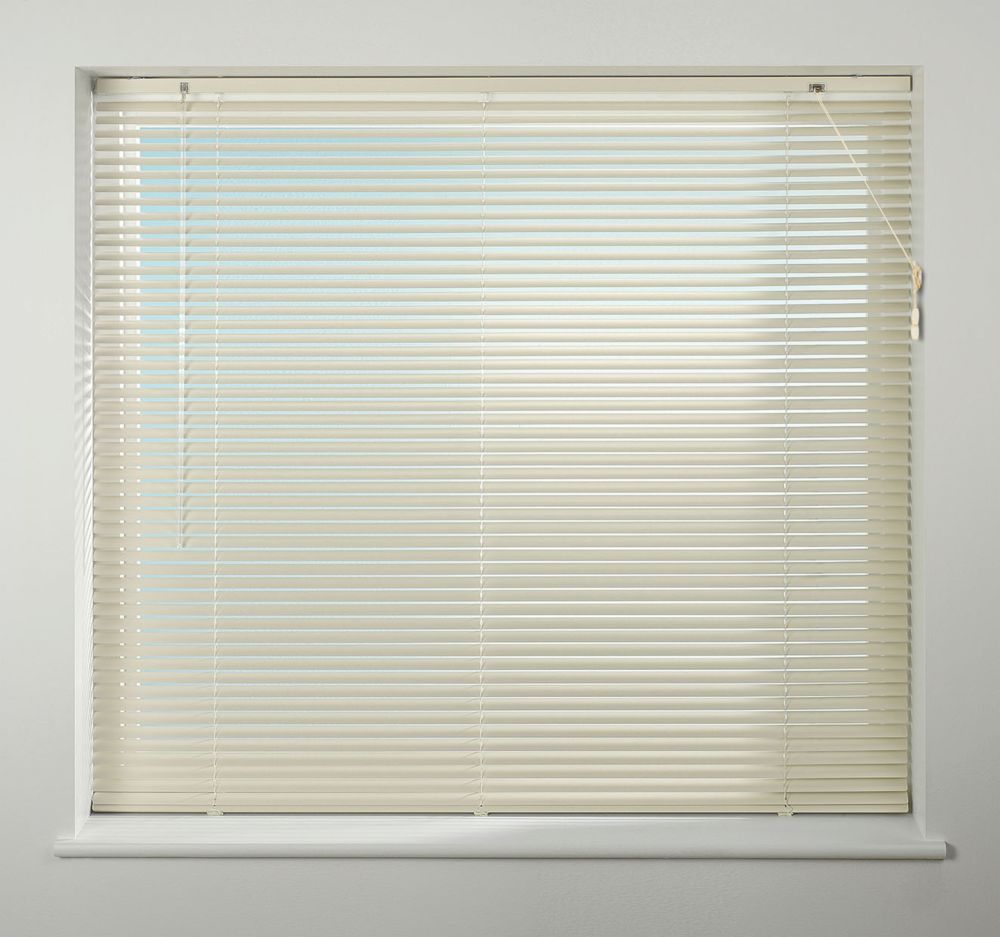 Image of Universal Aluminium Venetian Non-Blackout Blind Cream 1500mm x 1600mm Drop 
