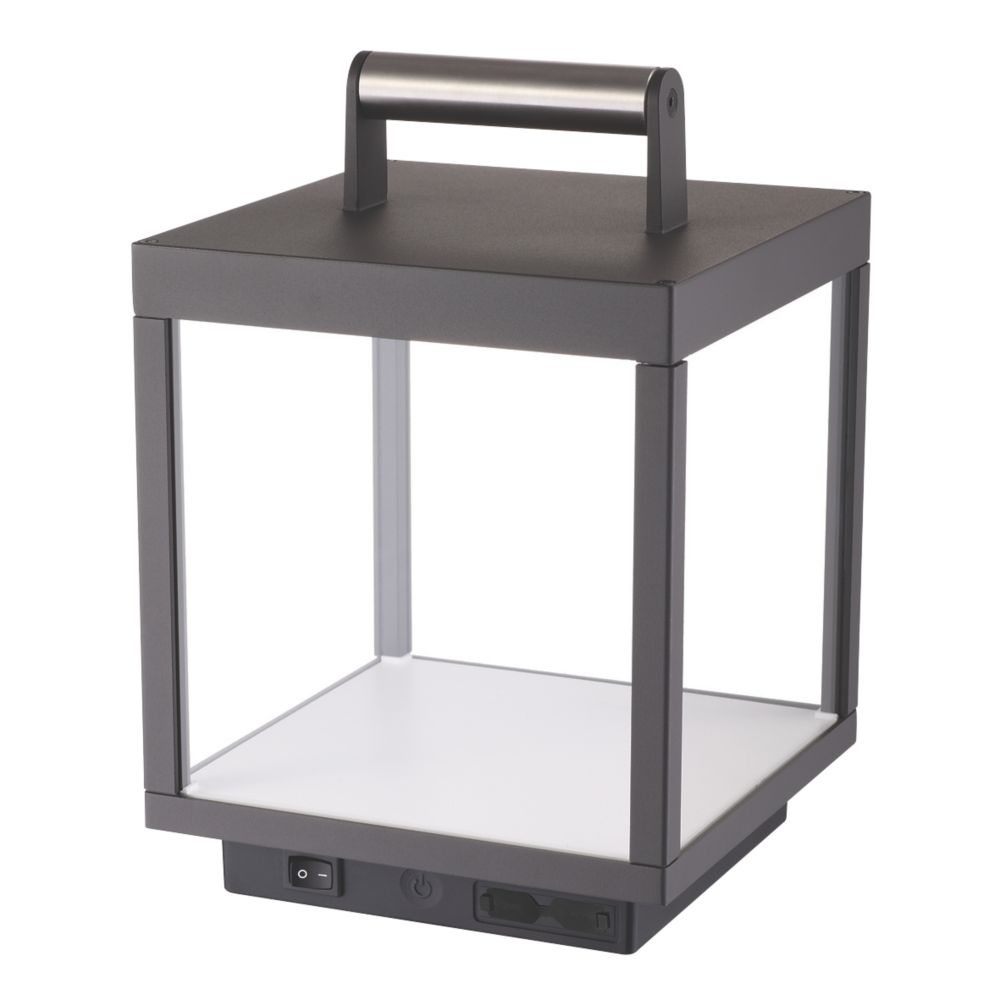 Image of 4lite Rechargeable LED Portable Lantern with Power Bank Black 353lm 