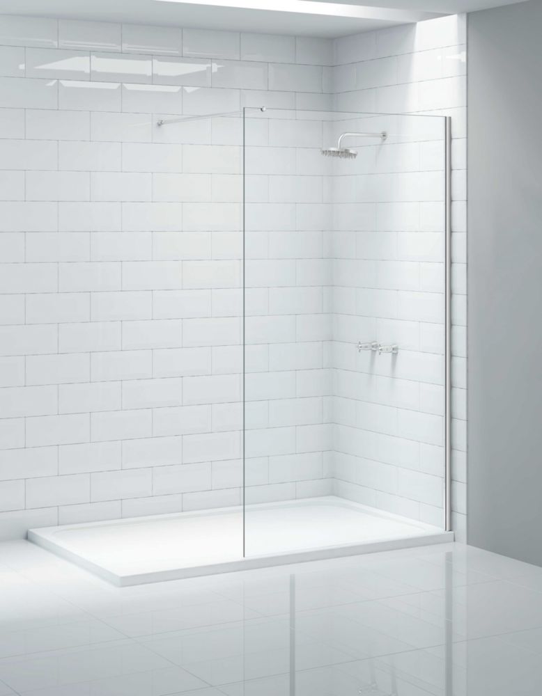 Image of Triton Neo Frameless Showerwall Chrome 900mm x 2015mm 