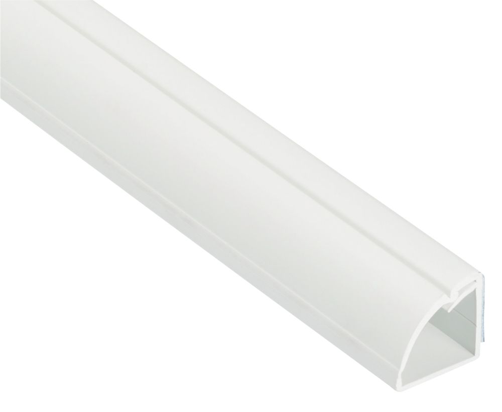 Image of D-Line PVC White 1/4-Round Floor Trunking 22mm x 22mm x 2m 
