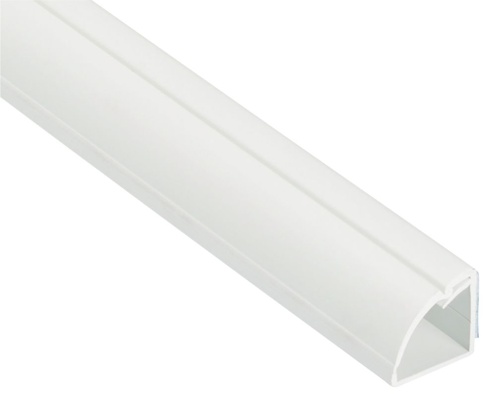 Image of D-Line PVC White 1/4-Round Floor Trunking 22mm x 22mm x 2m 