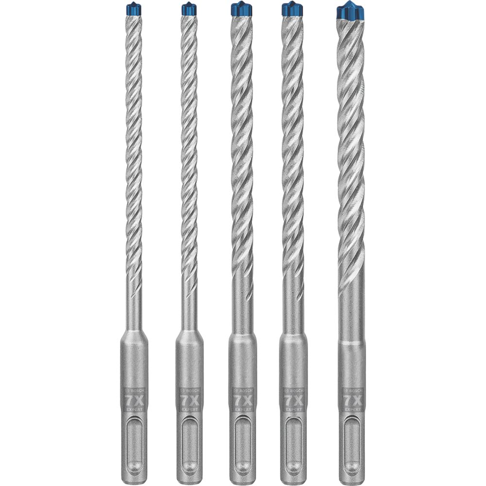 Image of Bosch Expert SDS Plus 7X SDS Plus Shank Hammer Drill Bits 5 Pack 