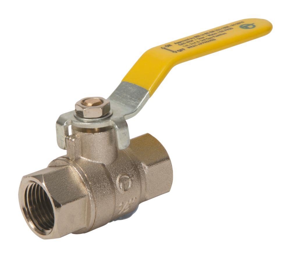 Image of Tesla Lever Ball Valve Yellow 1/2" 