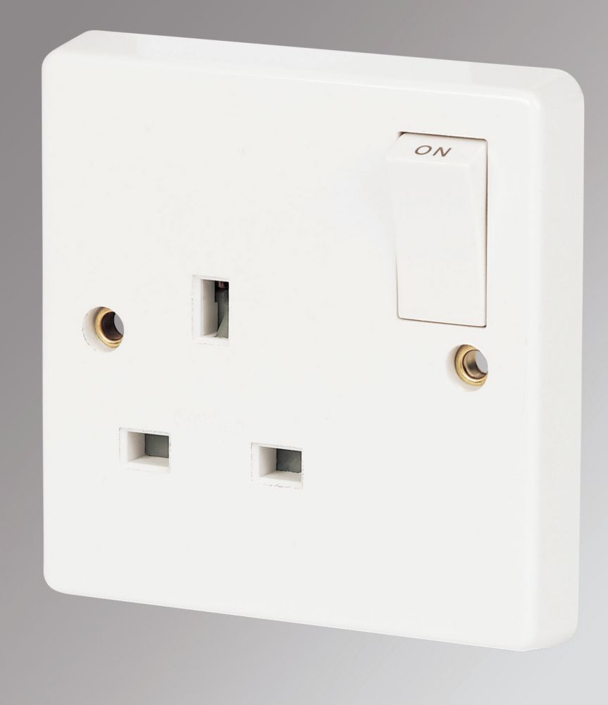 Image of Crabtree Capital 13A 1-Gang SP Switched Plug Socket White 