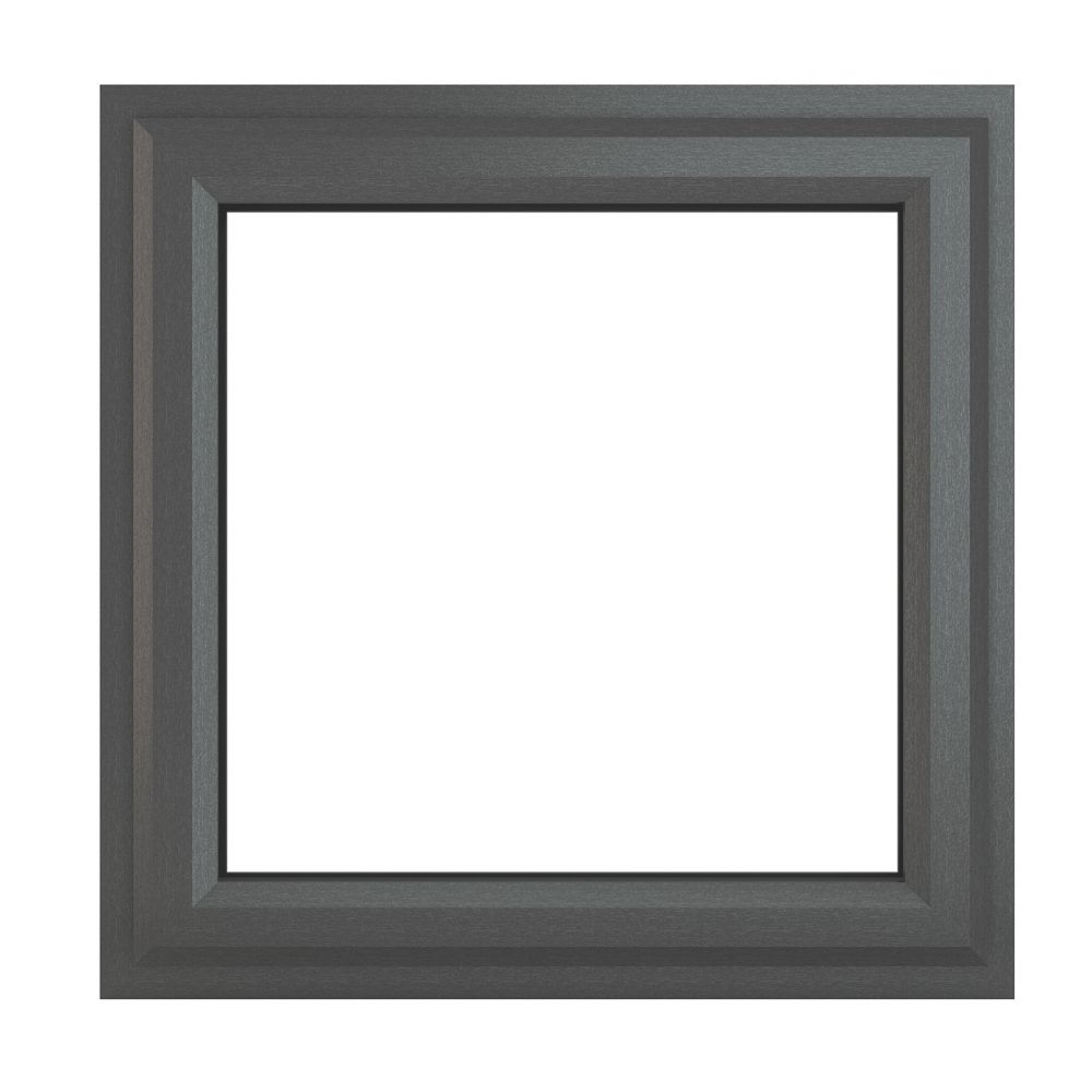 Image of Crystal Top Opening Clear Double-Glazed Casement Anthracite on White uPVC Window 820mm x 820mm 