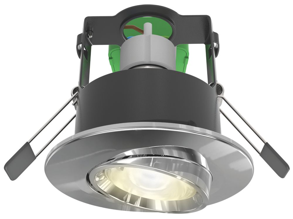 Image of 4lite WiZ Connected Adjustable Fire Rated LED Smart Downlight Polished Chrome 4.9W 345lm 