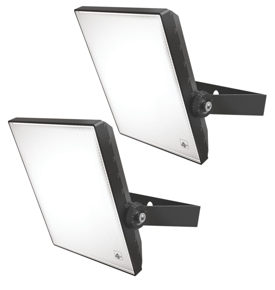 Image of 4lite Outdoor LED Floodlight Black 30W 2475lm 2 Pack 