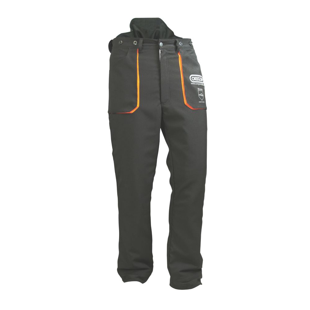 Image of Oregon Yukon Type A Chainsaw Trousers Black / Orange 43-44" W 32" L 