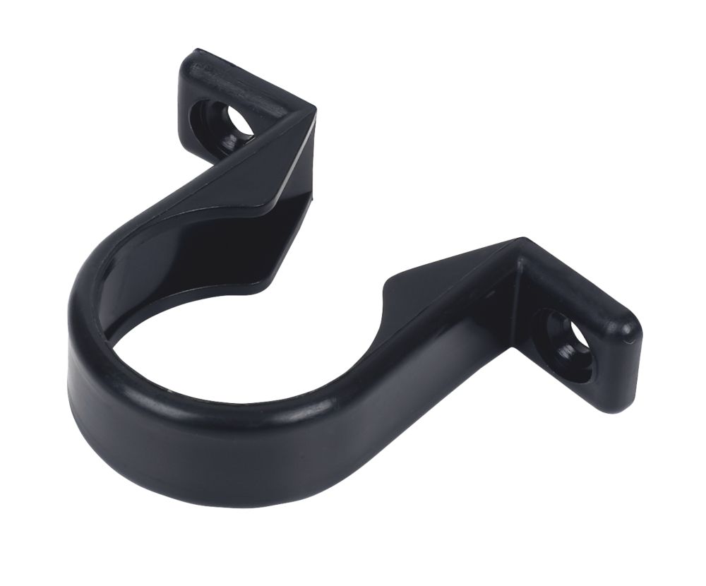 Image of FloPlast Push-Fit Pipe Clips Black 32mm 10 Pack 
