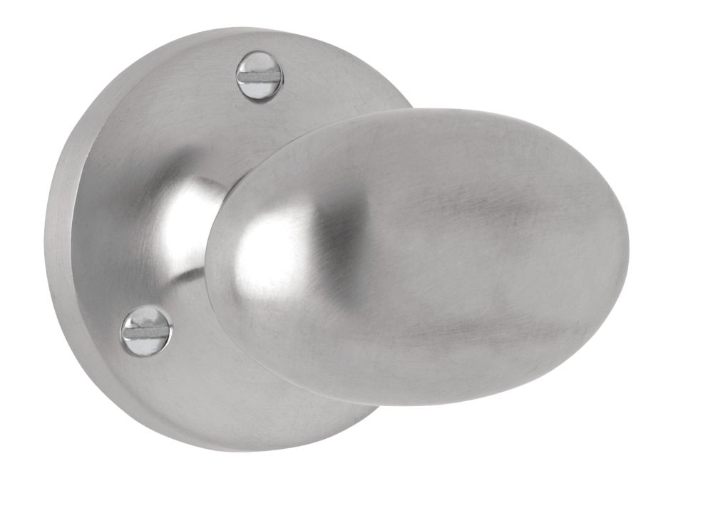 Image of Smith & Locke Oval Mortice Knobs 55mm Pair Satin Chrome 