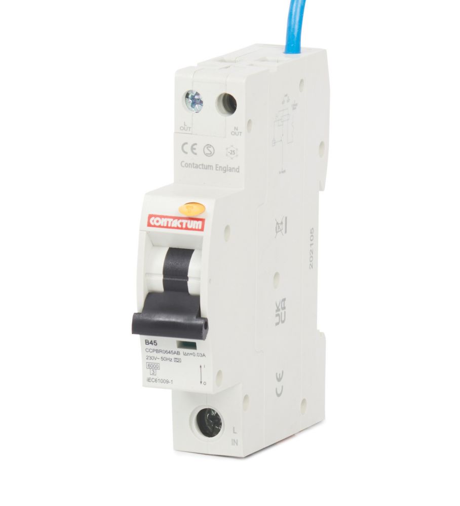 Image of Contactum Defender 45A 30mA SP Type B Compact RCBO 