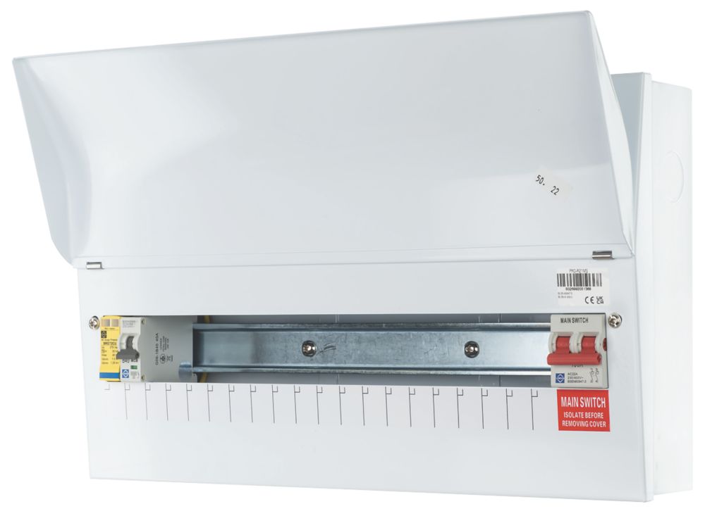Image of Lewden PRO 22-Module 18-Way Part-Populated Main Switch Consumer Unit with SPD 