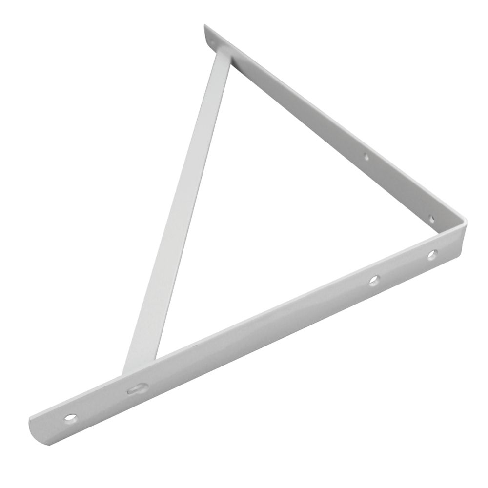 Image of Heavy Duty Industrial Shelf Brackets White 295mm x 210mm 2 Pack 