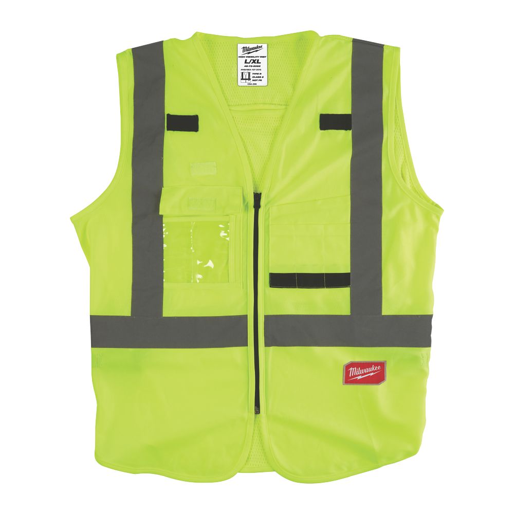 Image of Milwaukee Hi-Vis Vest Yellow Large / X Large 41" Chest 