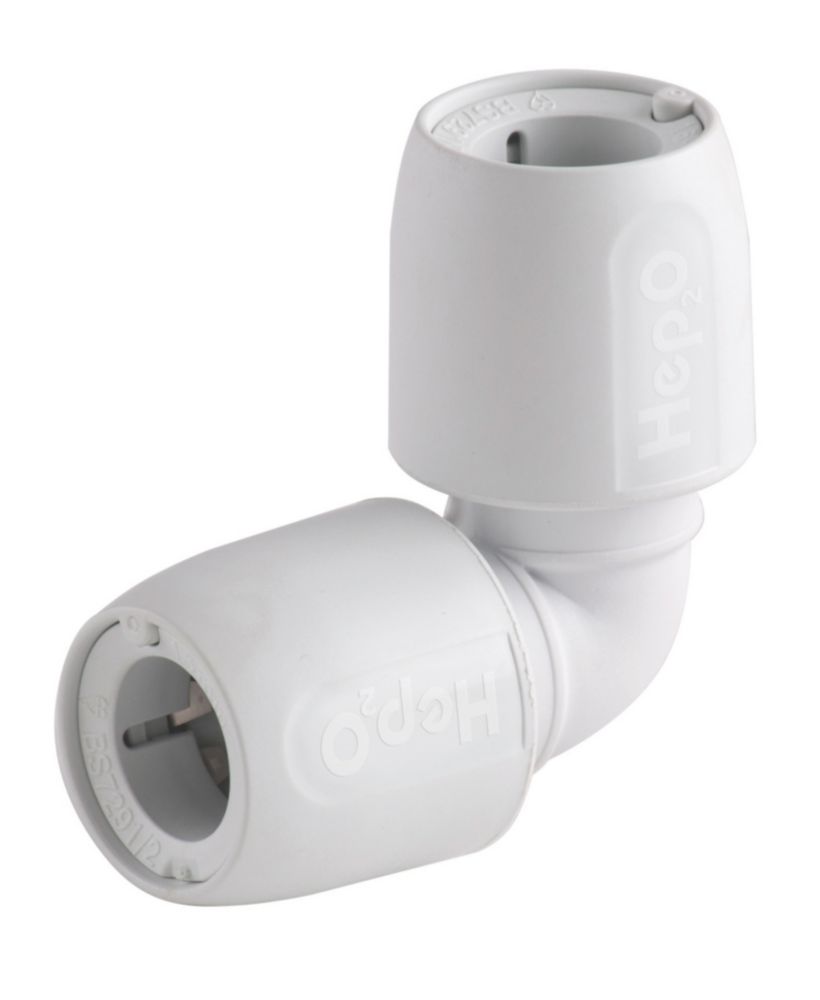Image of Hep2O Plastic Push-Fit Equal 90Â° Elbows 22mm 10 Pack 