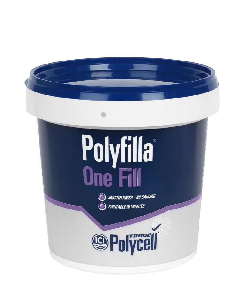 Image of Polycell Trade Polyfilla One Fill Tub White 1Ltr 